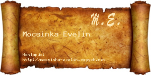 Mocsinka Evelin névjegykártya